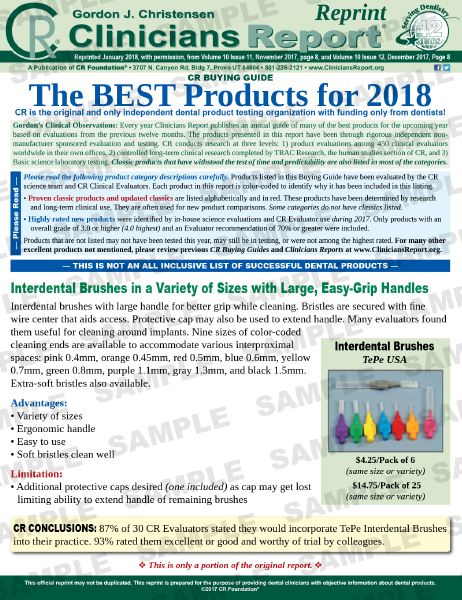 TePe Interdental Brushes have been chosen "The Best Products for 2018"