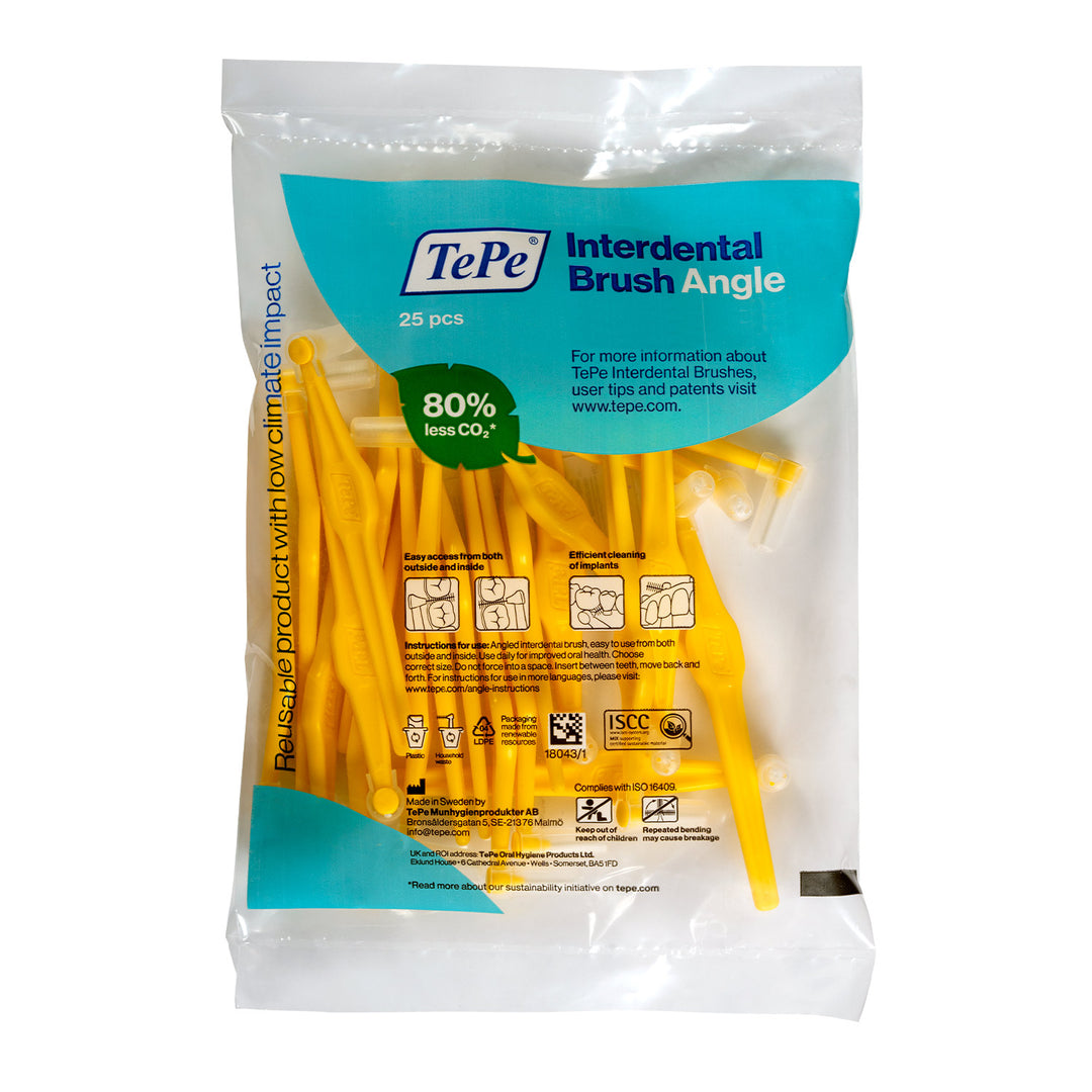 TePe Angle™ Interdental Brushes Yellow - 0.7 mm (ISO 4)