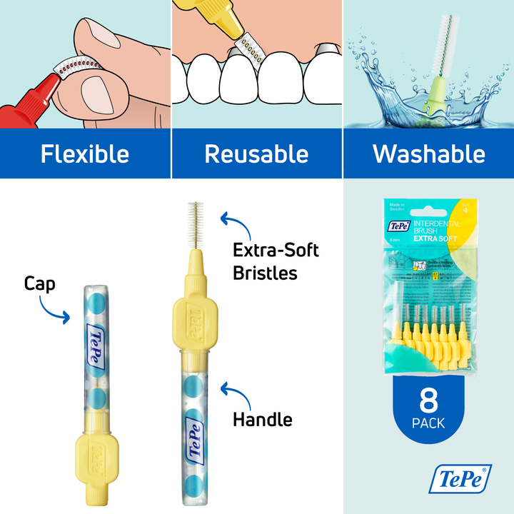 TePe® Interdental Brushes Extra Soft Yellow - 0.7 mm (ISO 4)