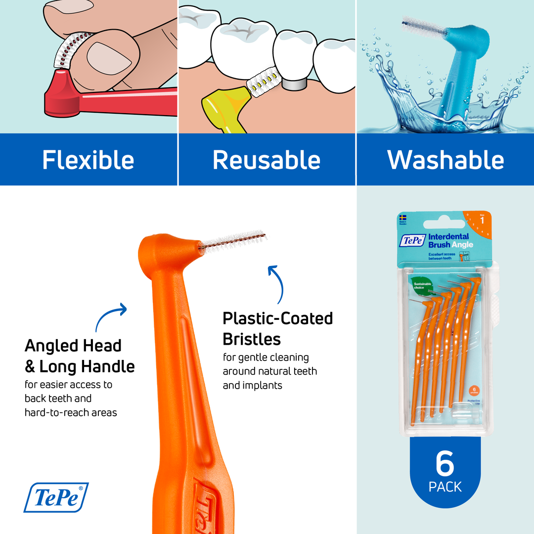 TePe Angle™ Interdental Brushes Orange - 0.45 mm (ISO 1)